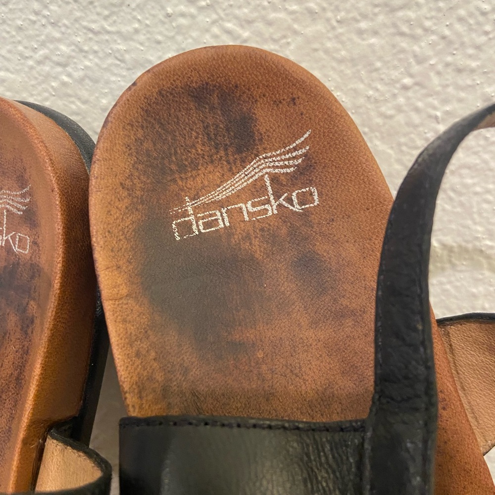 Dansko Black Multi-Strap Leather Sandals - Picture 2 of 5